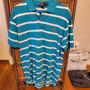 Blue/white stripe polo by Ralph Laureb